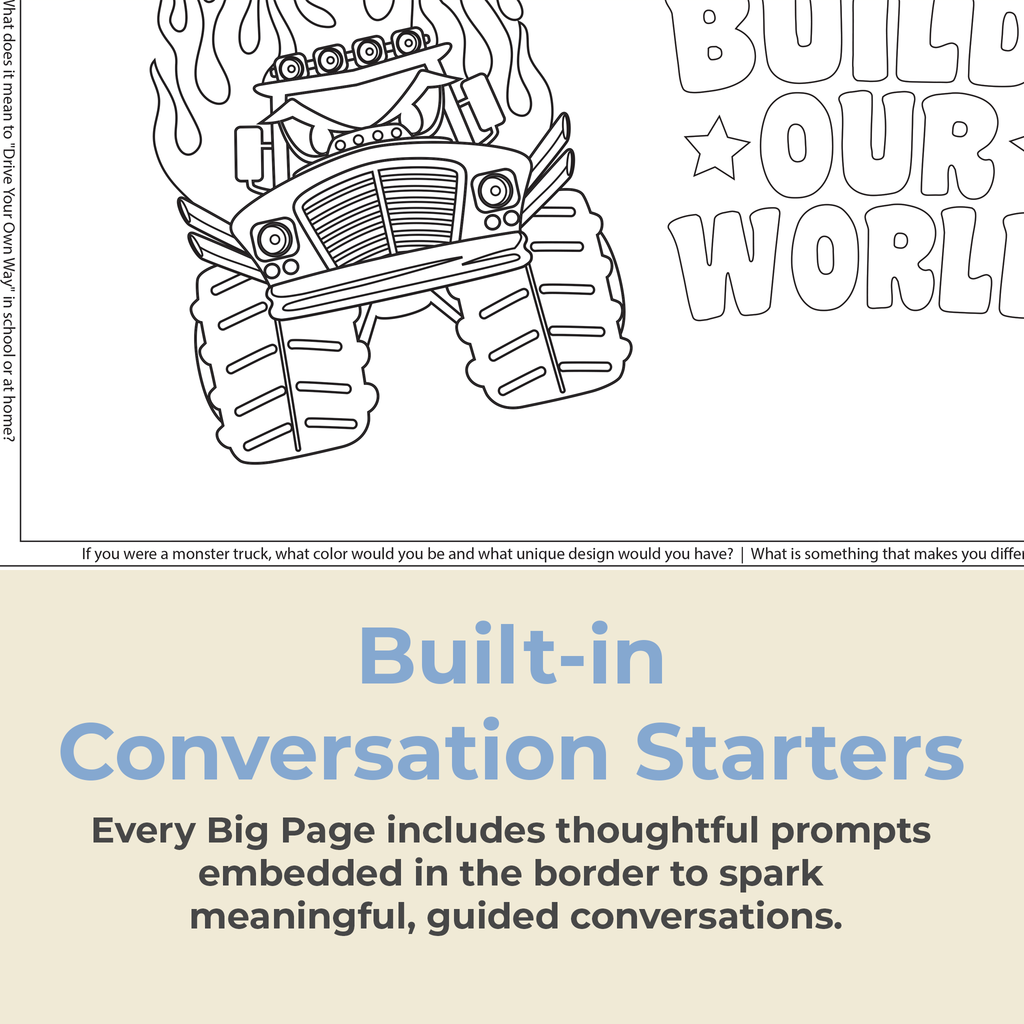 "Drive Your Own Way" - Giant Coloring Sheet for Kids Who Feel Different
