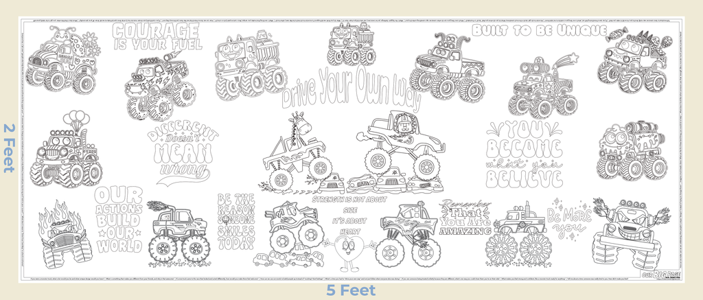 "Drive Your Own Way" - Giant Coloring Sheet for Kids Who Feel Different