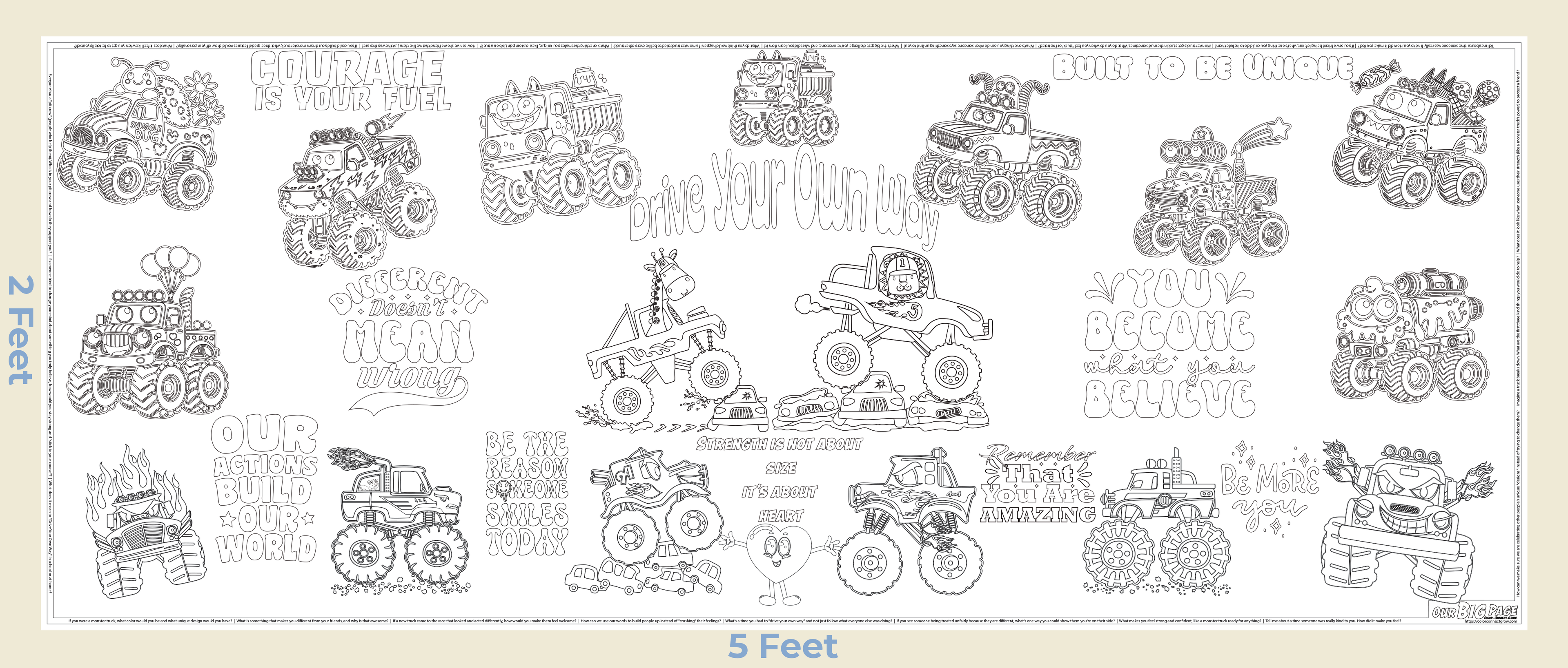 "Drive Your Own Way" - Giant Coloring Sheet for Kids Who Feel Different