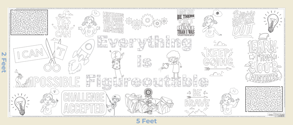 "Figureoutable" - Giant Coloring Sheet for Kids Who Give Up When Things Get Hard