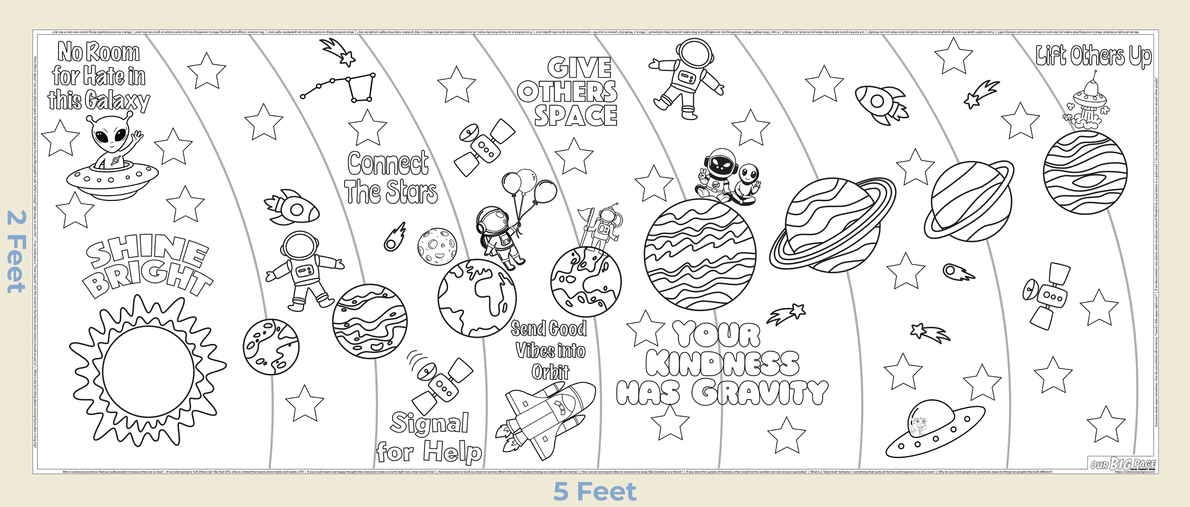 "Galaxy of Kindness" - Giant Coloring Sheet for Conflict and Feeling Left Out
