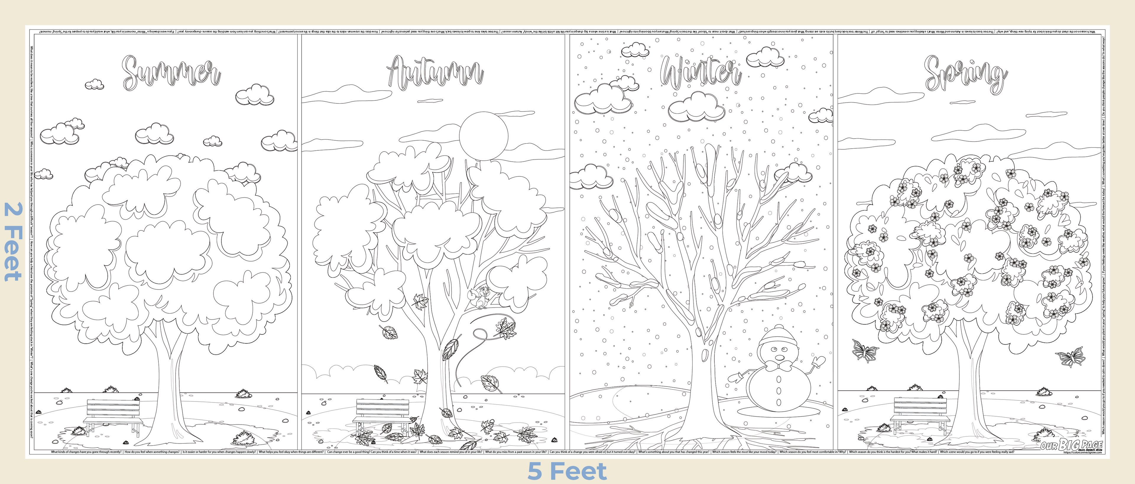 "Seasons of Change" - Giant Coloring Sheet for Kids Who Are Going Through Something