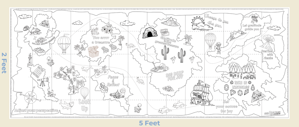 "The Gratitude Map" - Giant Coloring Sheet for Kids Who Focus on What They Don't Have