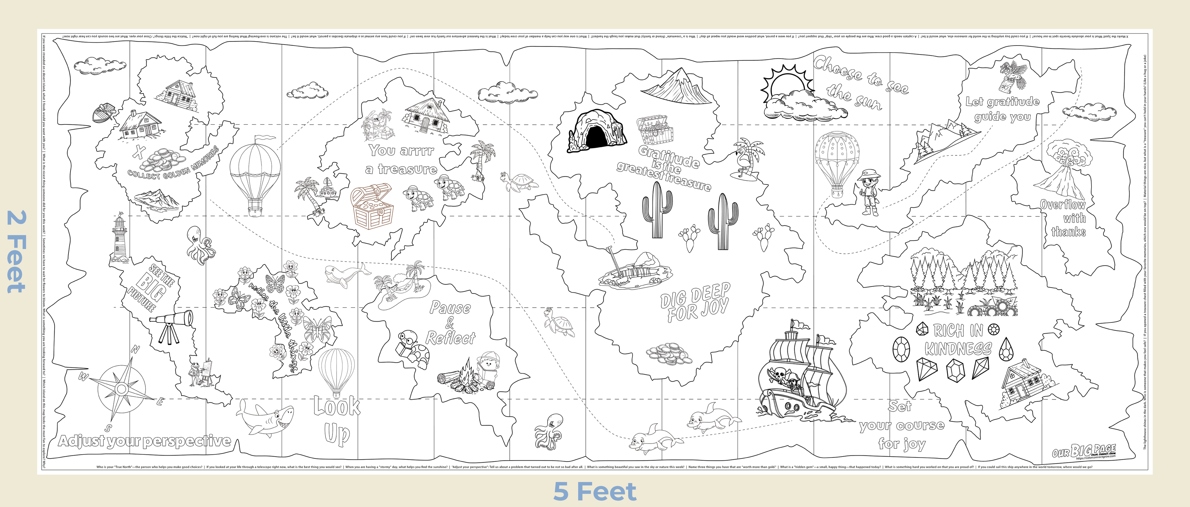 "The Gratitude Map" - Giant Coloring Sheet for Kids Who Focus on What They Don't Have