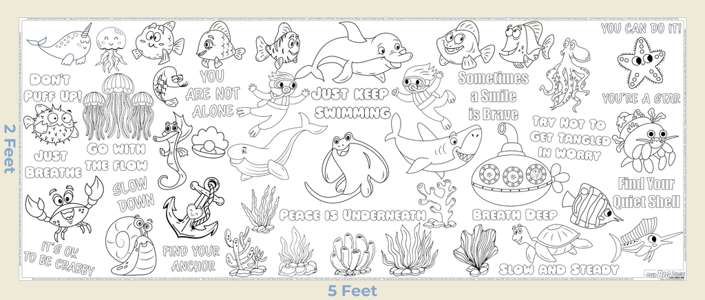 "Waves of Calm" - Giant Coloring Sheet for the Kid Stuck in a Worry Loop