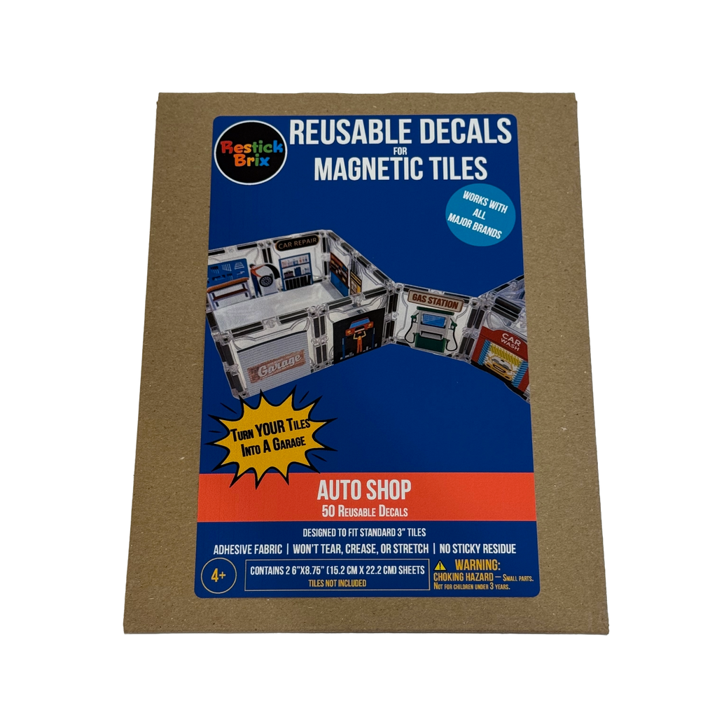 Auto Shop: Reusable Decals for Magnetic Tiles