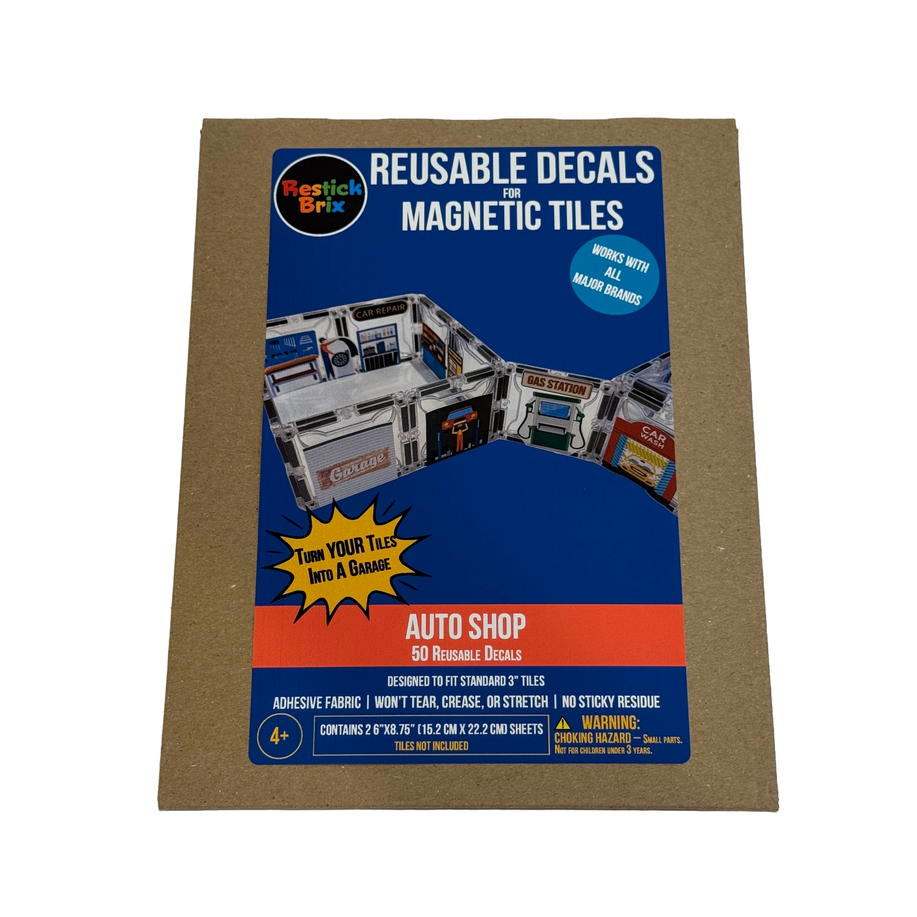 Auto Shop: Reusable Decals for Magnetic Tiles