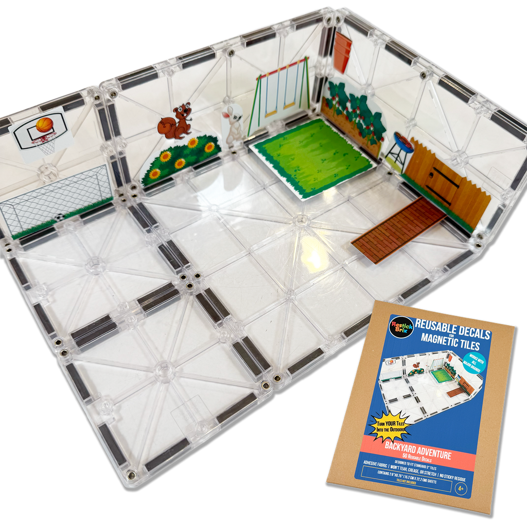 Backyard Adventure: Reusable Decals for Magnetic Tiles