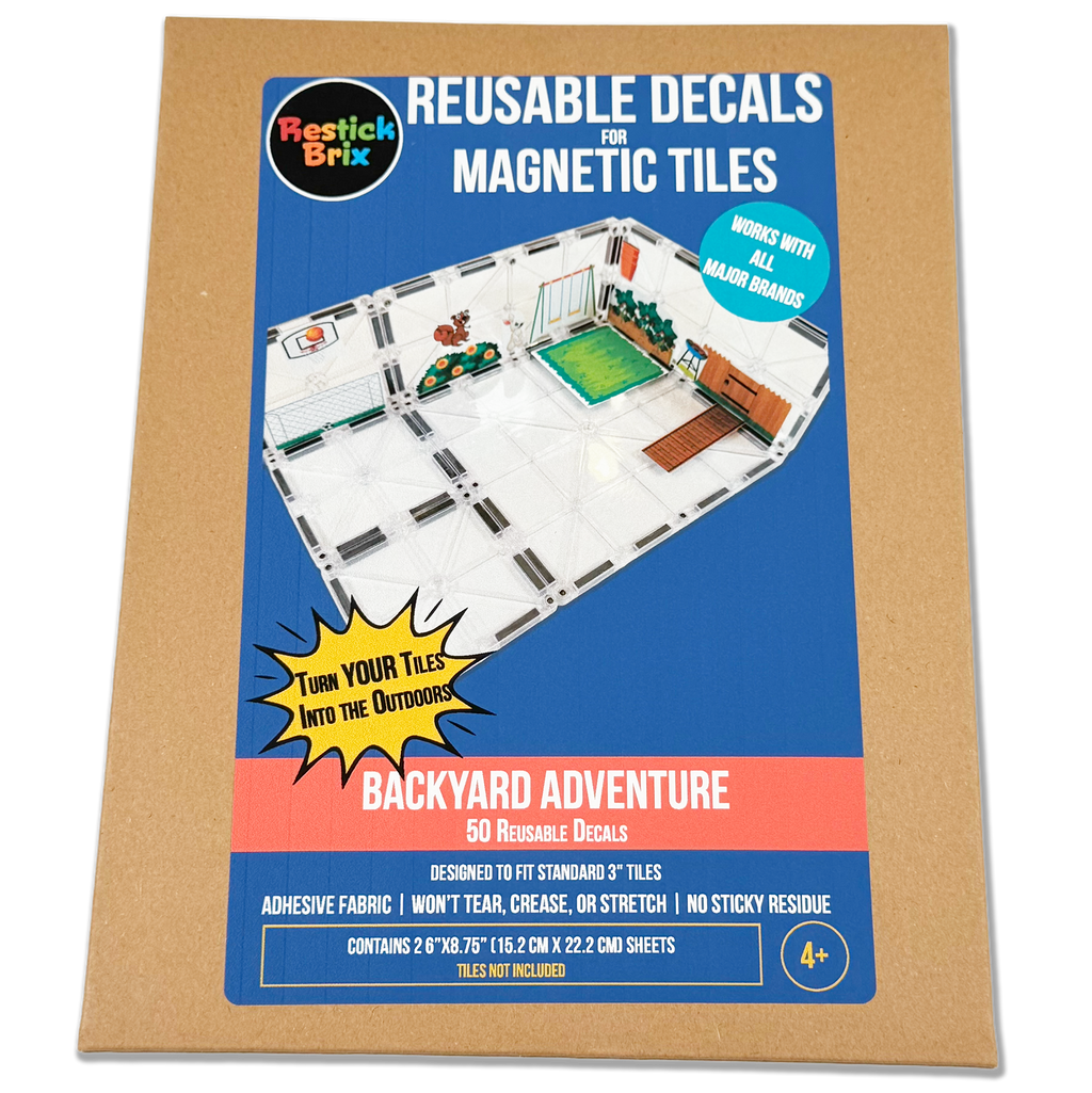 Backyard Adventure: Reusable Decals for Magnetic Tiles
