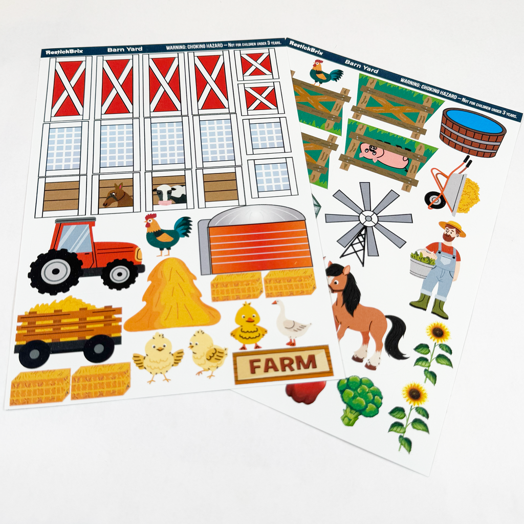 Barn Yard: Reusable Decals for Magnetic Tiles