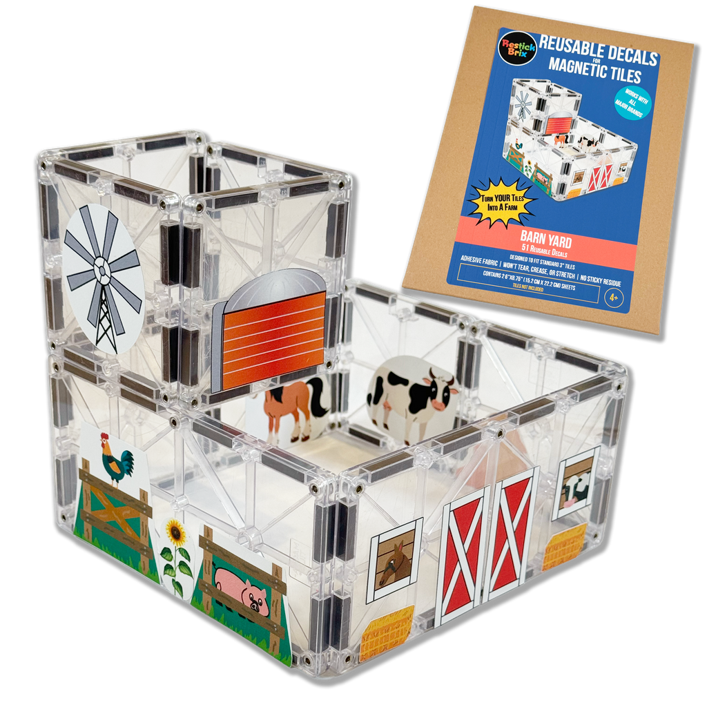 Barn Yard: Reusable Decals for Magnetic Tiles