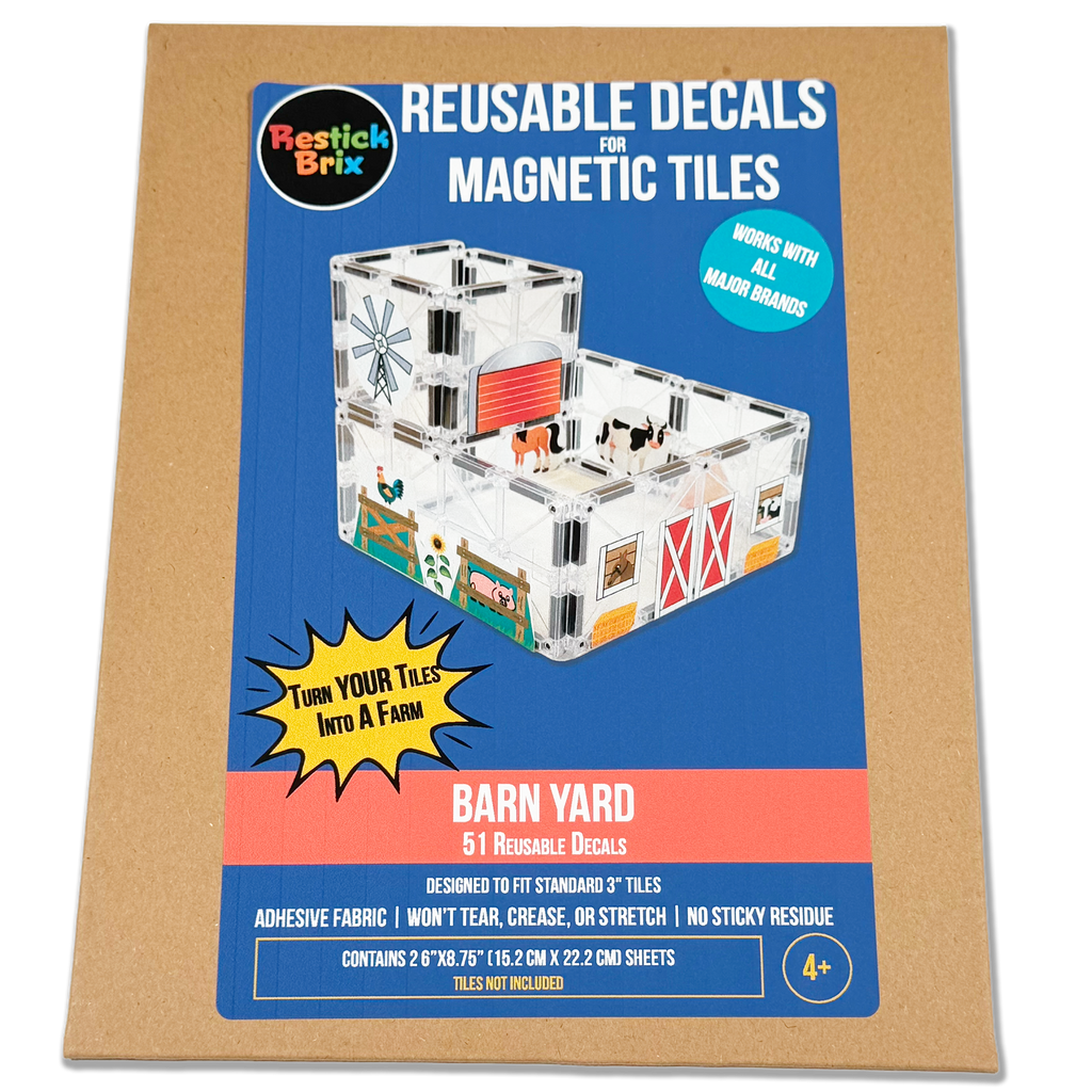 Barn Yard: Reusable Decals for Magnetic Tiles
