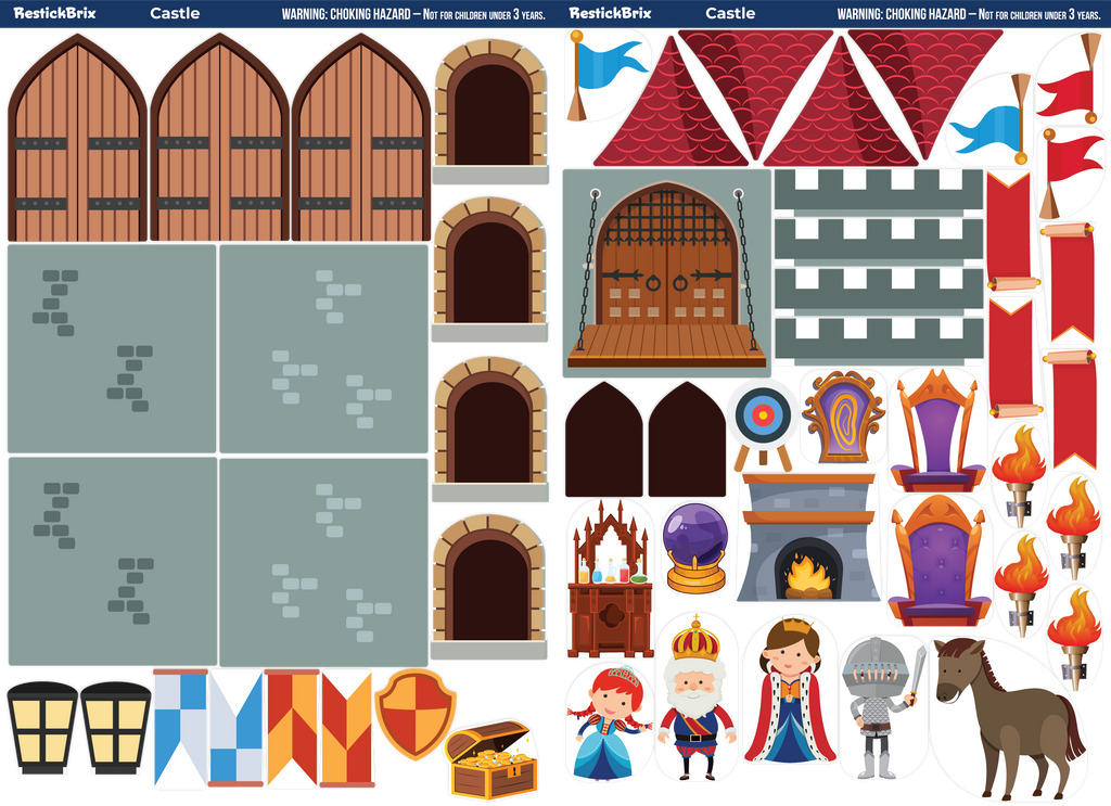 Castle: Reusable Decals for Magnetic Tiles
