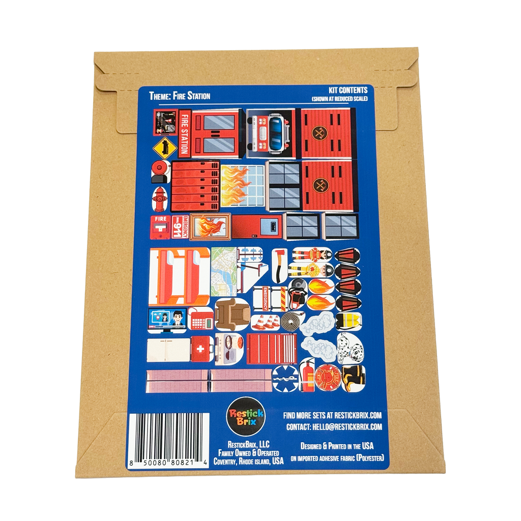 Fire Station: Reusable Decals for Magnetic Tiles
