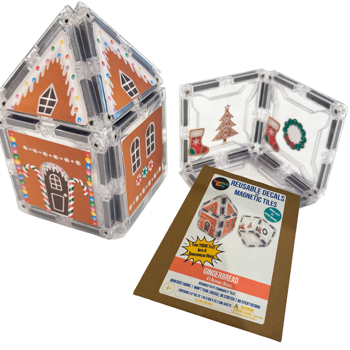 Gingerbread: Reusable Decals for Magnetic Tiles