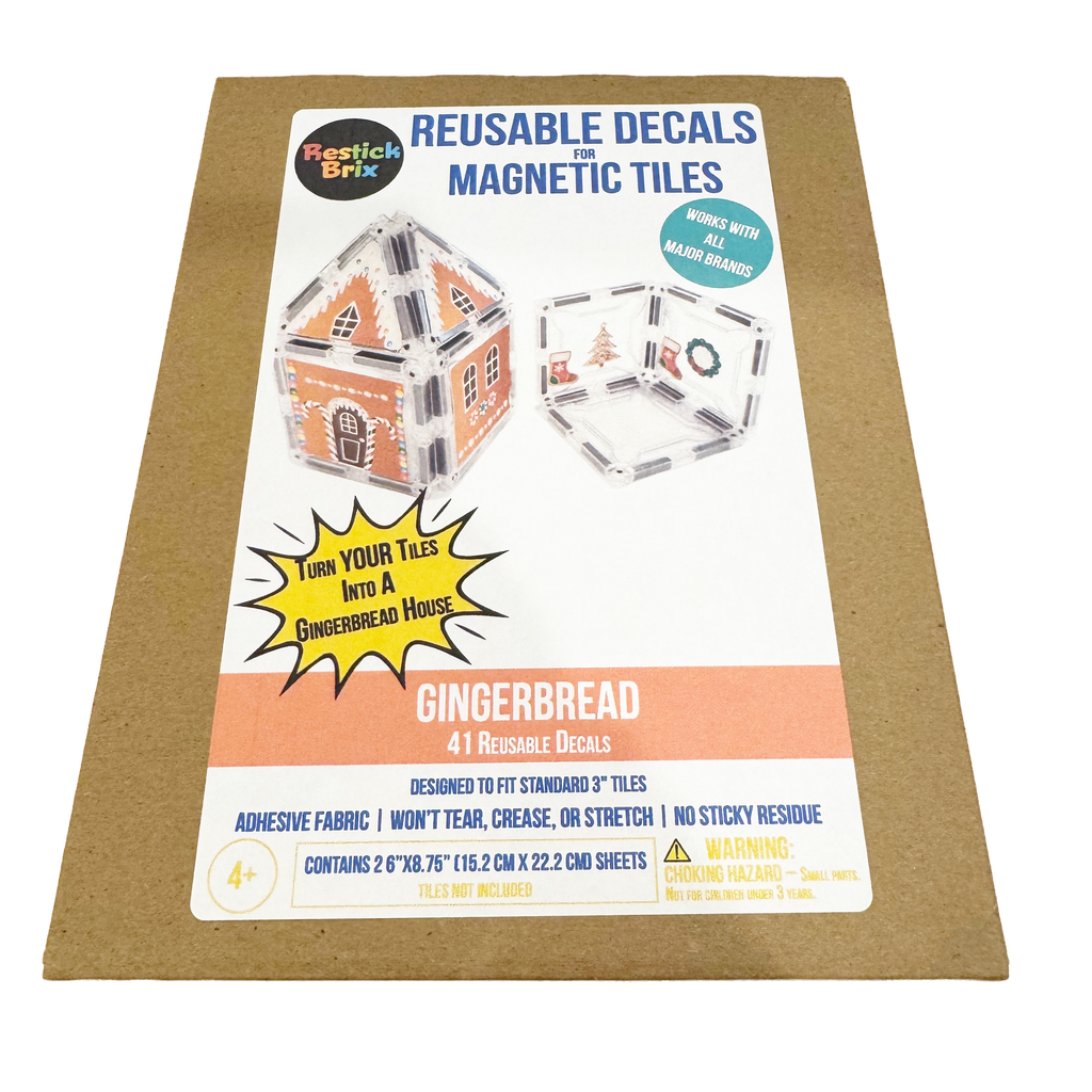 Gingerbread: Reusable Decals for Magnetic Tiles