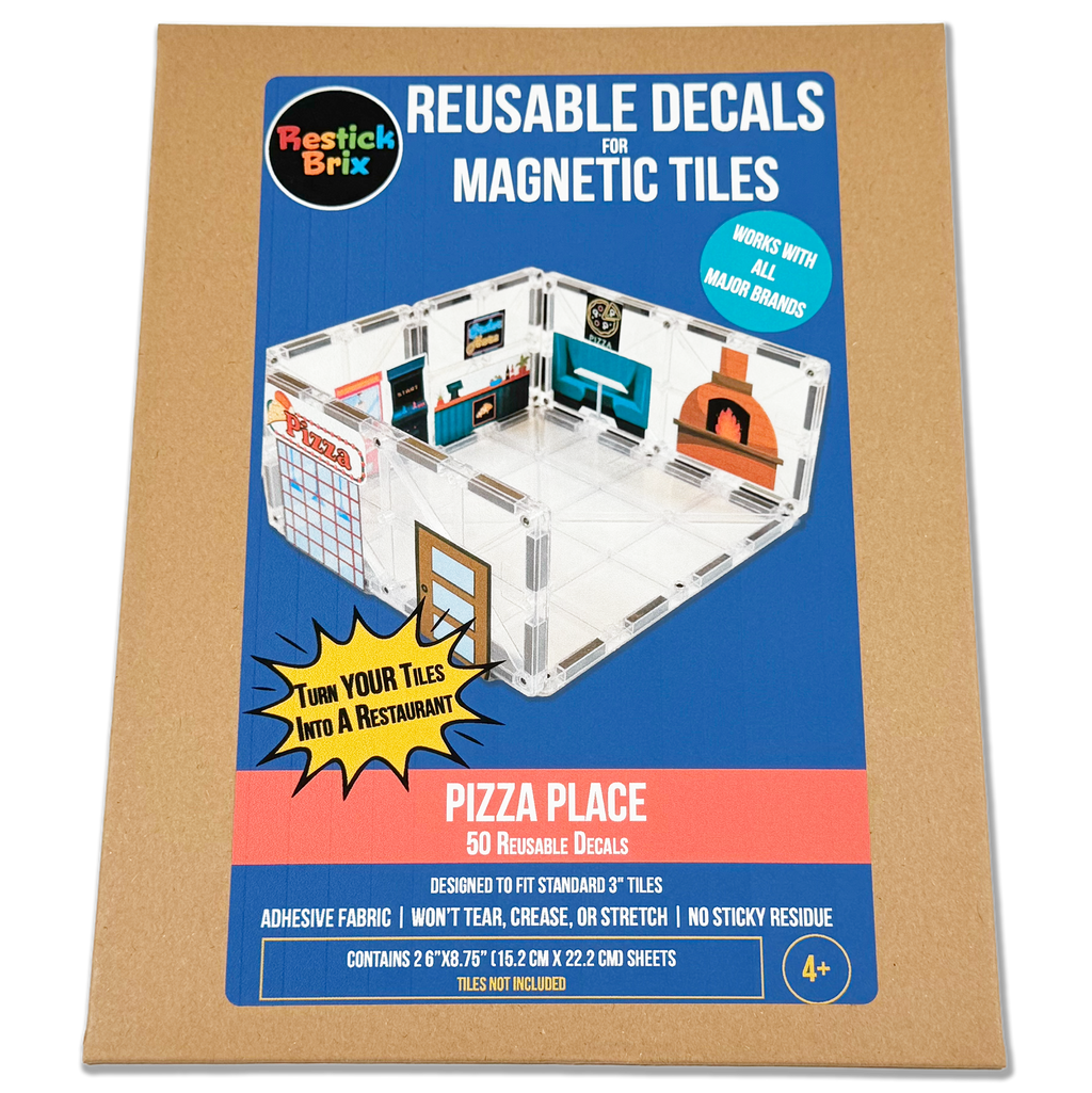 Pizza Place: Reusable Decals for Magnetic Tiles