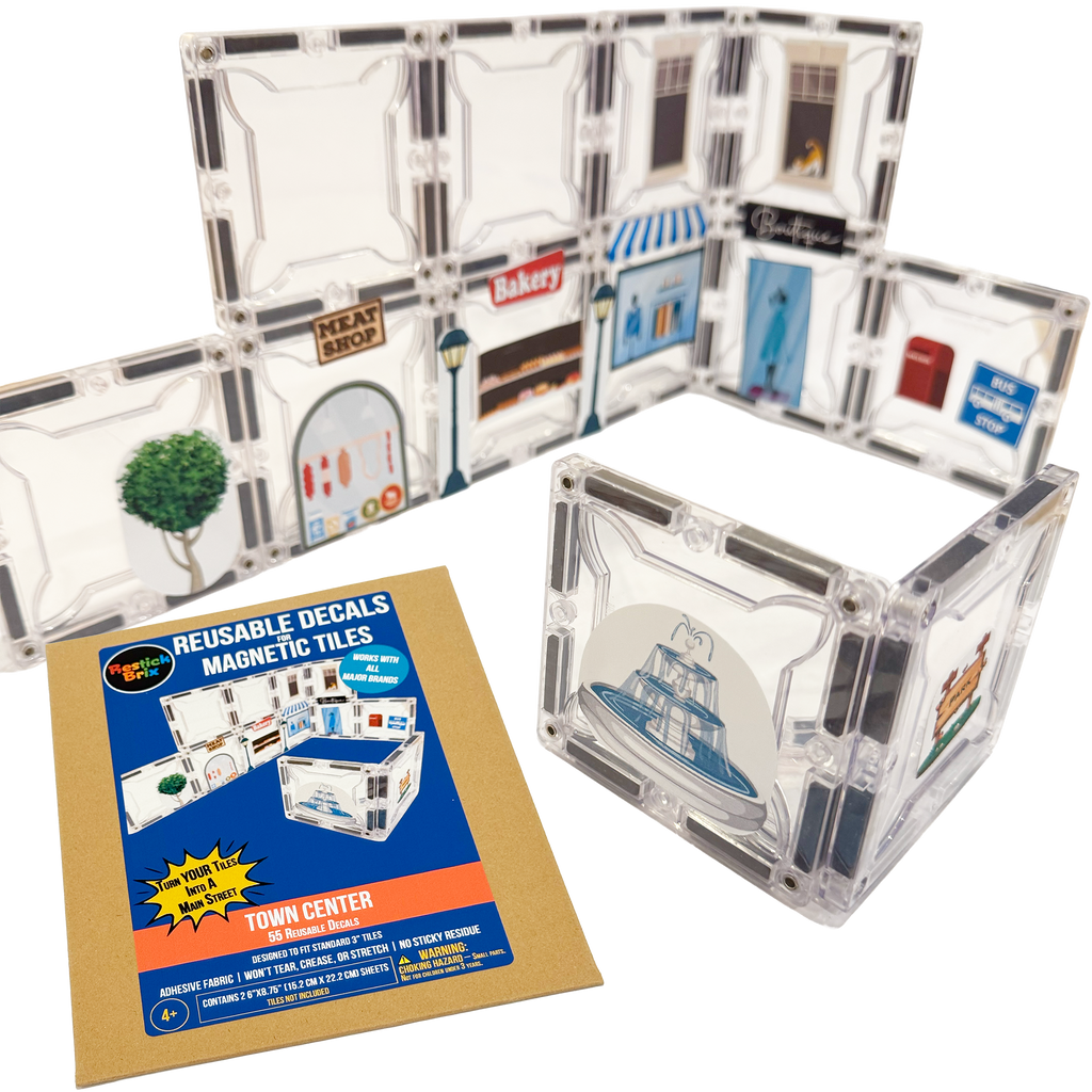 Town Center: Reusable Decals for Magnetic Tiles